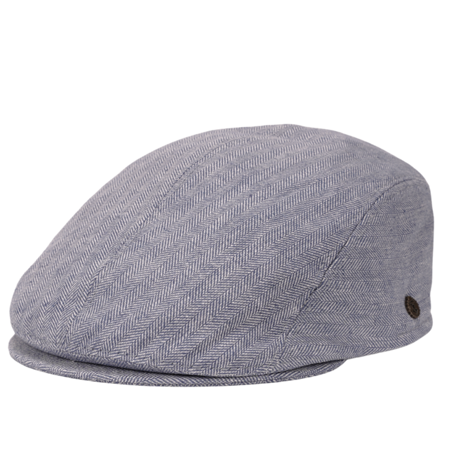 Leinen Premium Schiebermütze blau - Made in Italy