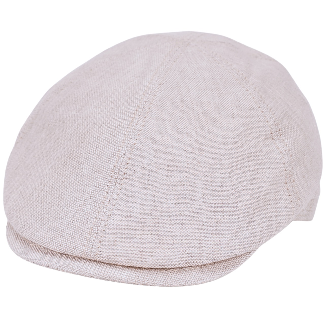 Leinen Schiebermütze Flatcap beige - Made in Italy