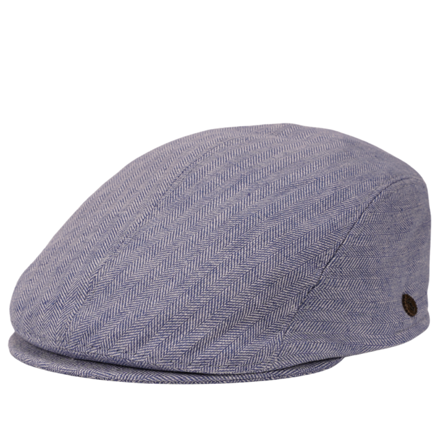 Leinen Premium Schiebermütze blau - Made in Italy