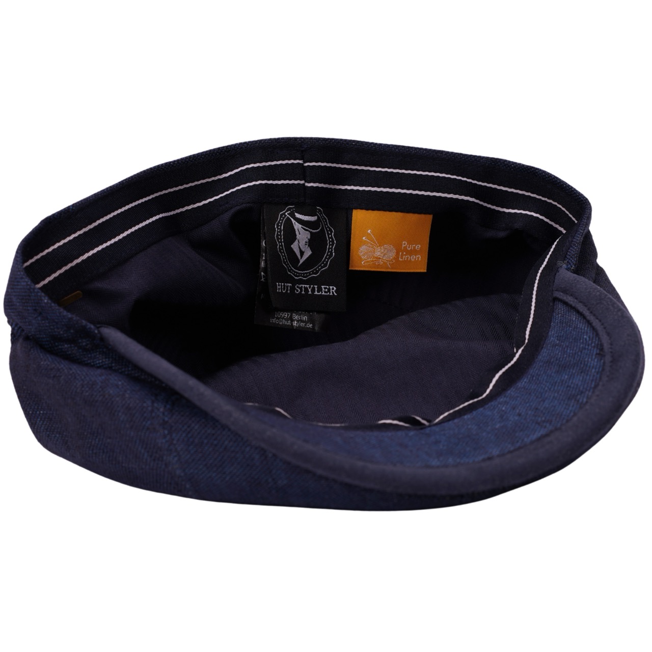 Leinen Newsboy Cap Bessana marine - Made in Italy