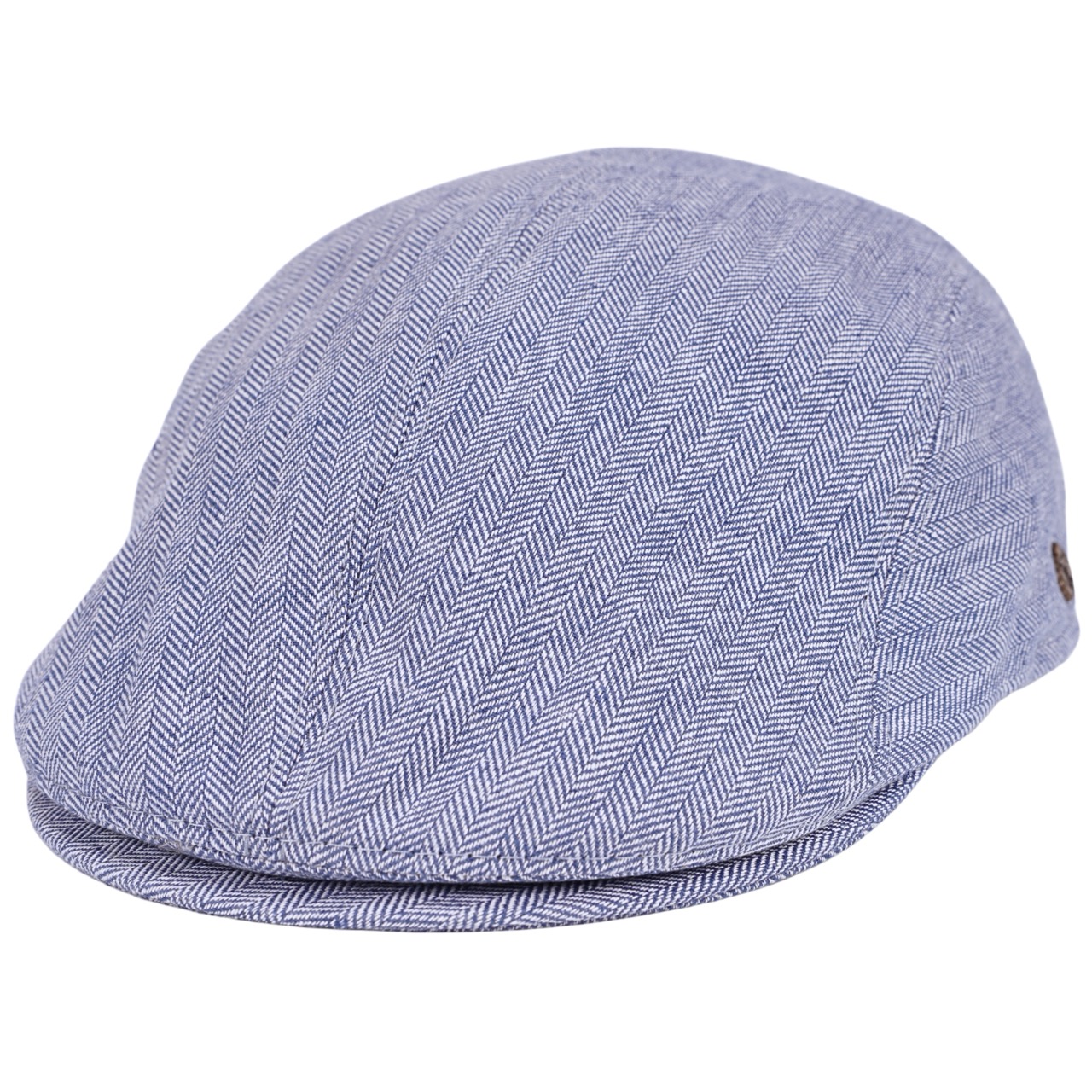 Leinen Premium Schiebermütze blau - Made in Italy