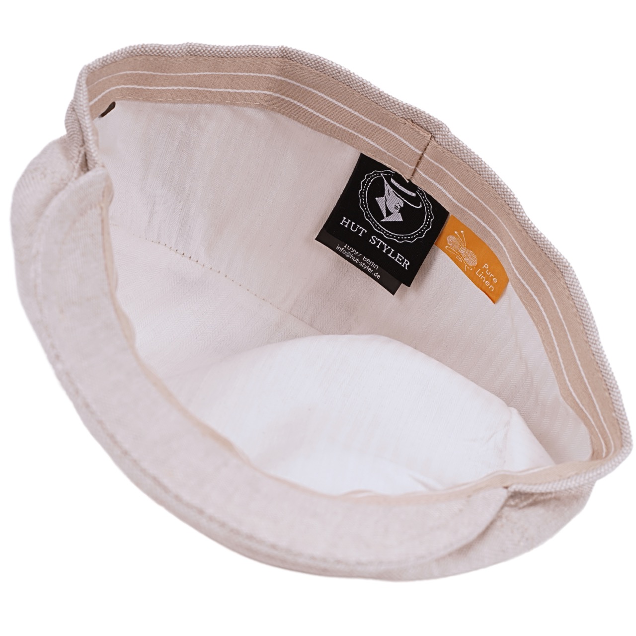 Leinen Schiebermütze Flatcap beige - Made in Italy