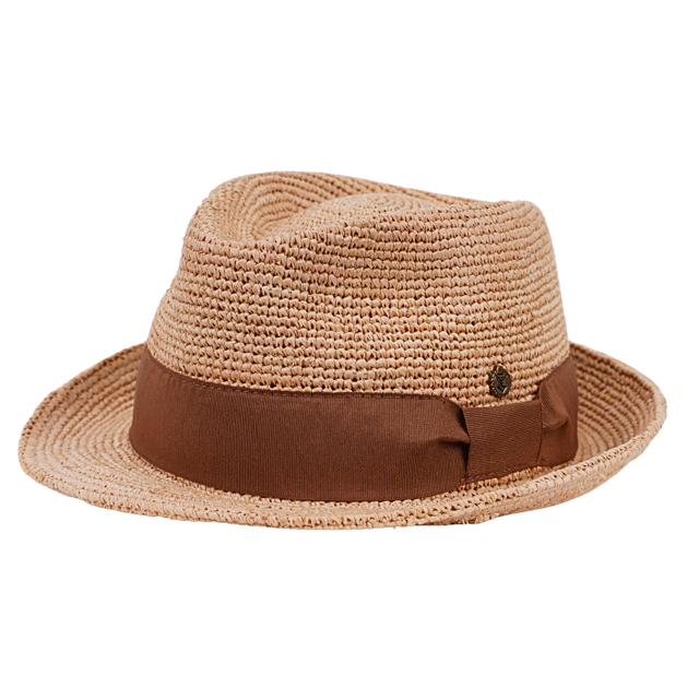 Raffia Stroh Trilby Made in Italy natur-braun