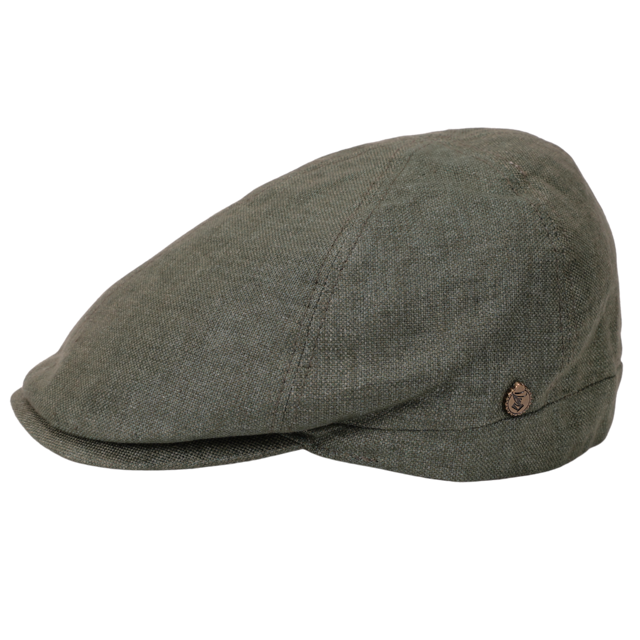 Leinen Schiebermütze Flatcap grün - Made in Italy