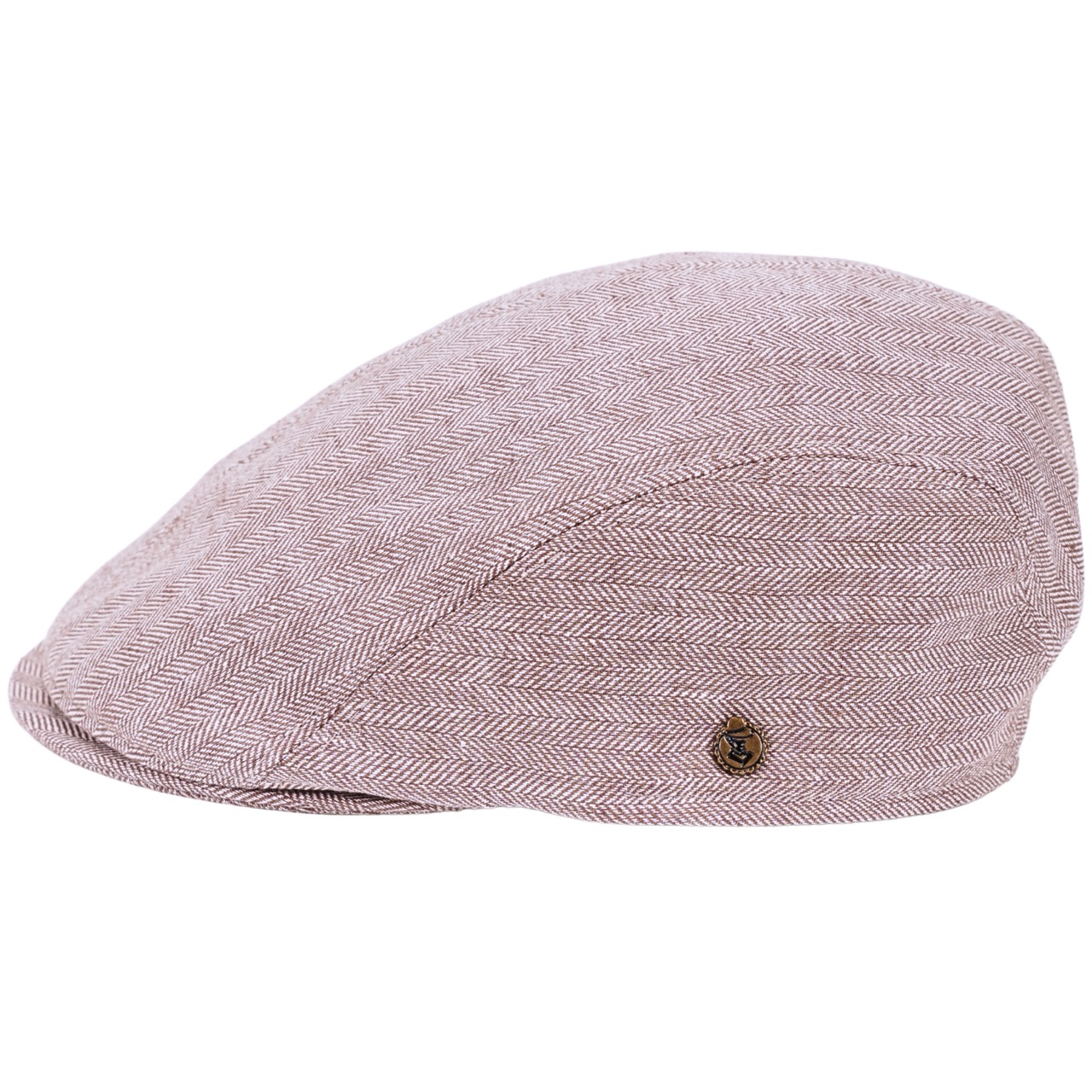 Leinen Premium Schiebermütze beige - Made in Italy