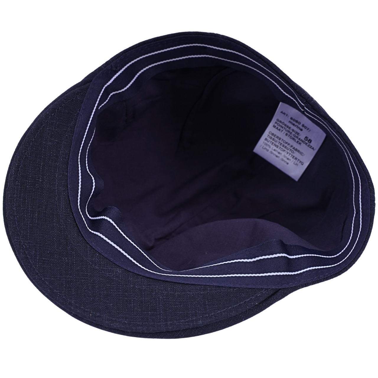 Gatsby Schiebermütze Premium Leinen navy dunkelblau - Made in Italy