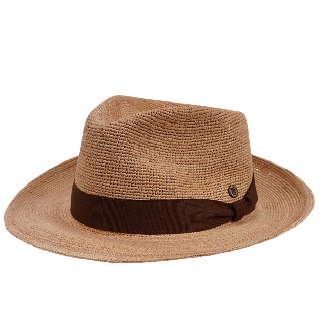 Fedora Sommerhut Raffia Stroh natur-braun