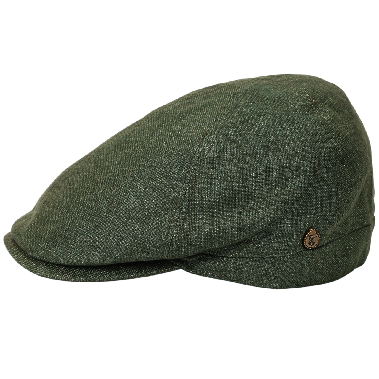 Leinen Schiebermütze Flatcap grün - Made in Italy