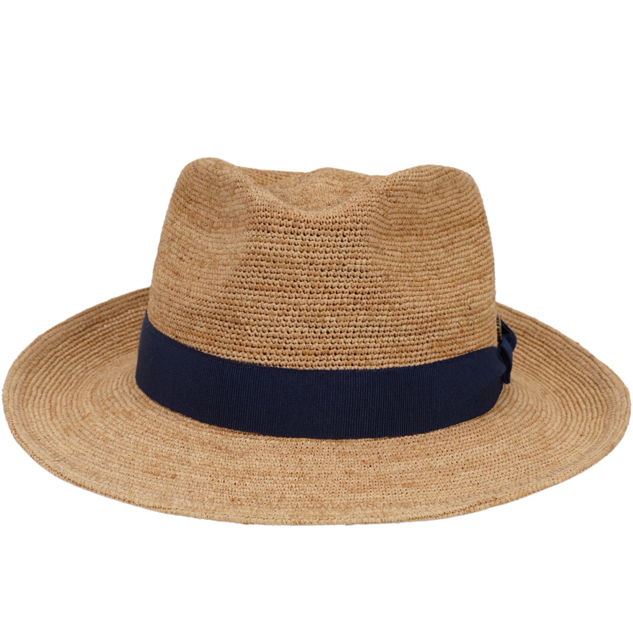Fedora Sommerhut Raffia Stroh natur-marine