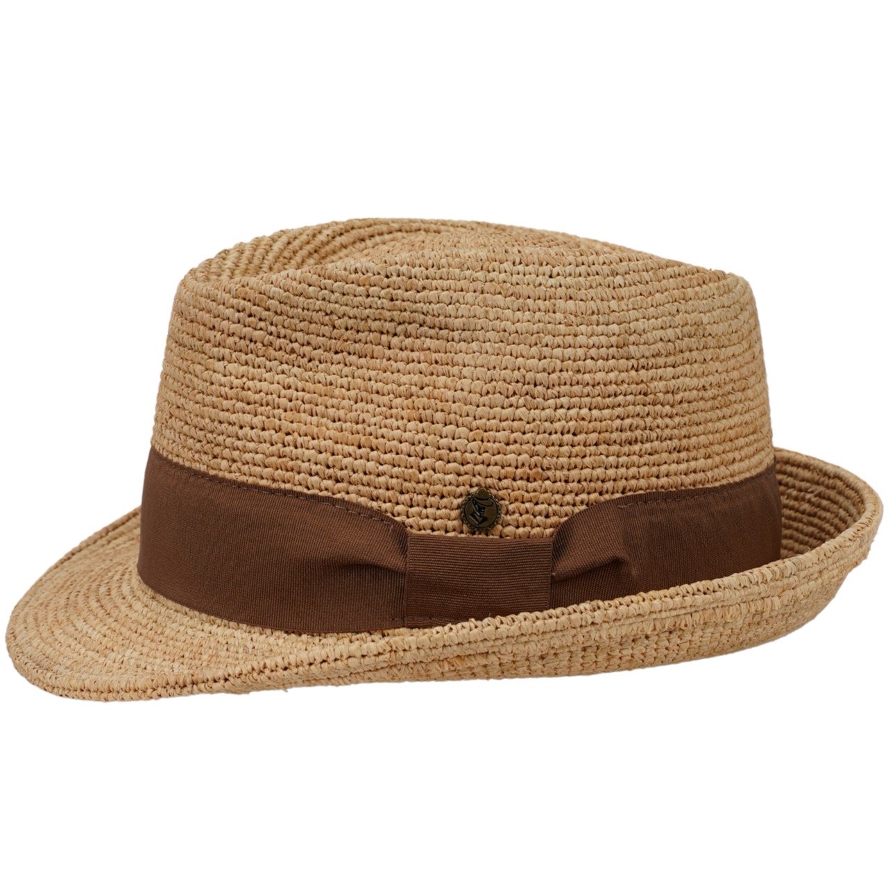 Raffia Stroh Trilby Made in Italy natur-braun
