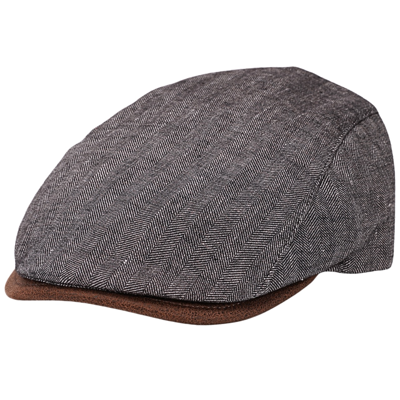 Leinen Schiebermütze Vittorio blaugrau - Made in Italy