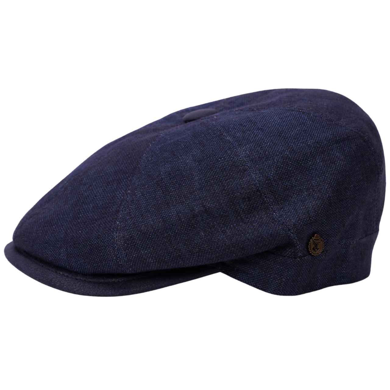Leinen Newsboy Cap Bessana marine - Made in Italy
