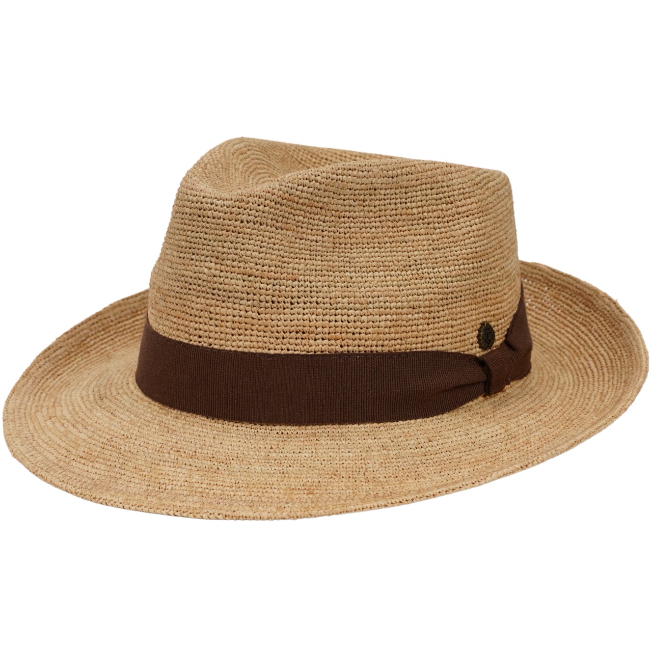 Fedora Sommerhut Raffia Stroh natur-braun