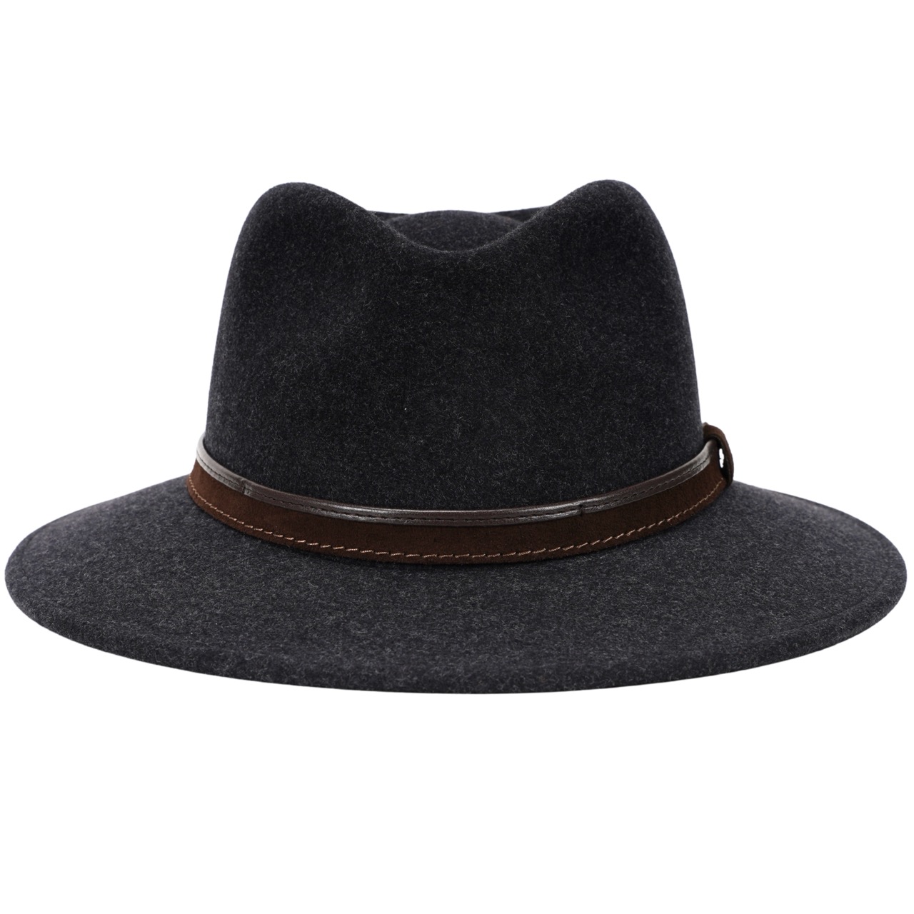 Fiebig Wollfilzhut Traveller melange waterproof und crushable Grau