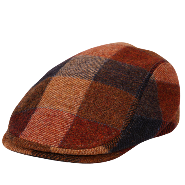 Faustmann Flatcap Schurwolle rost-karo