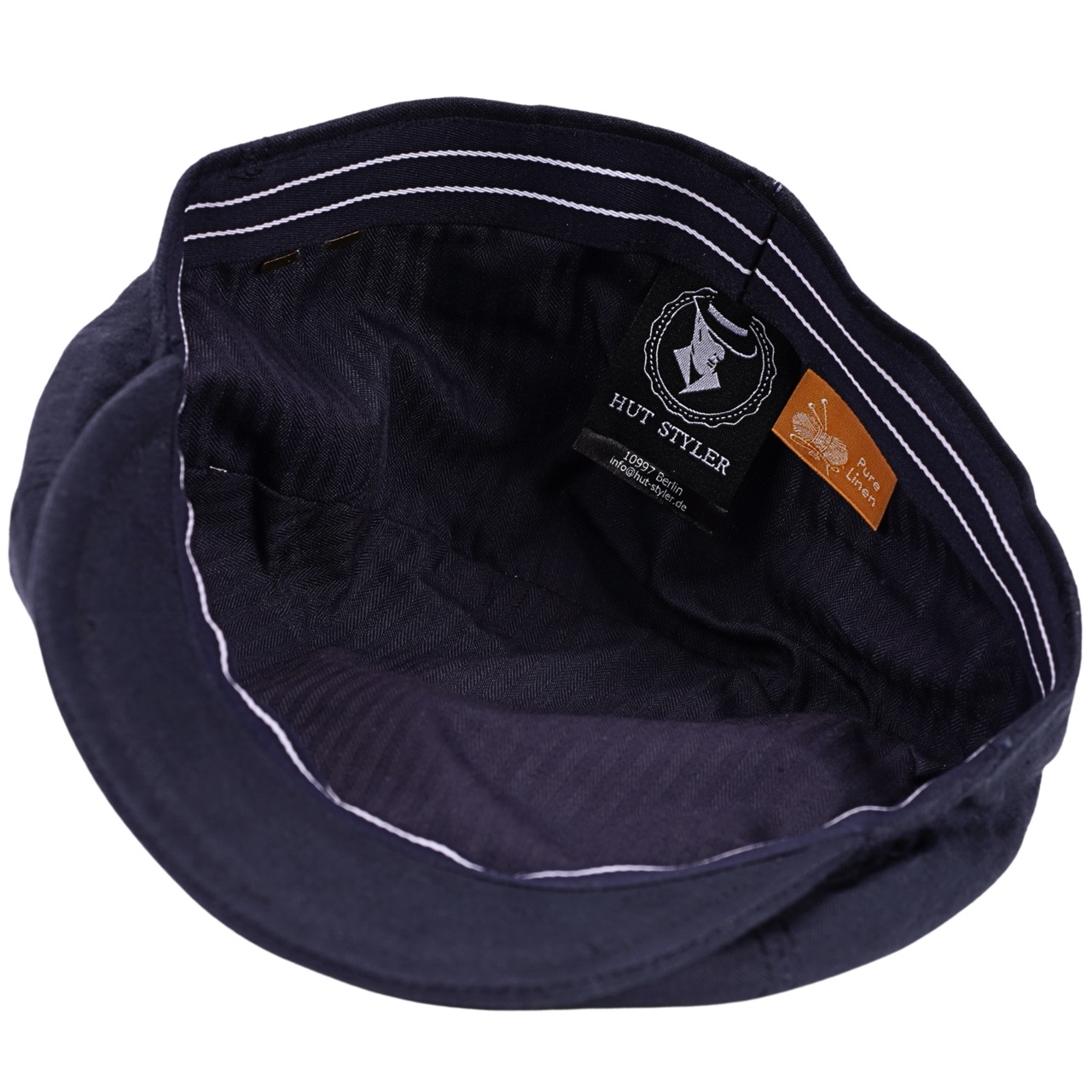 Leinen Newsboy Schiebermütze Amalfi navyblau