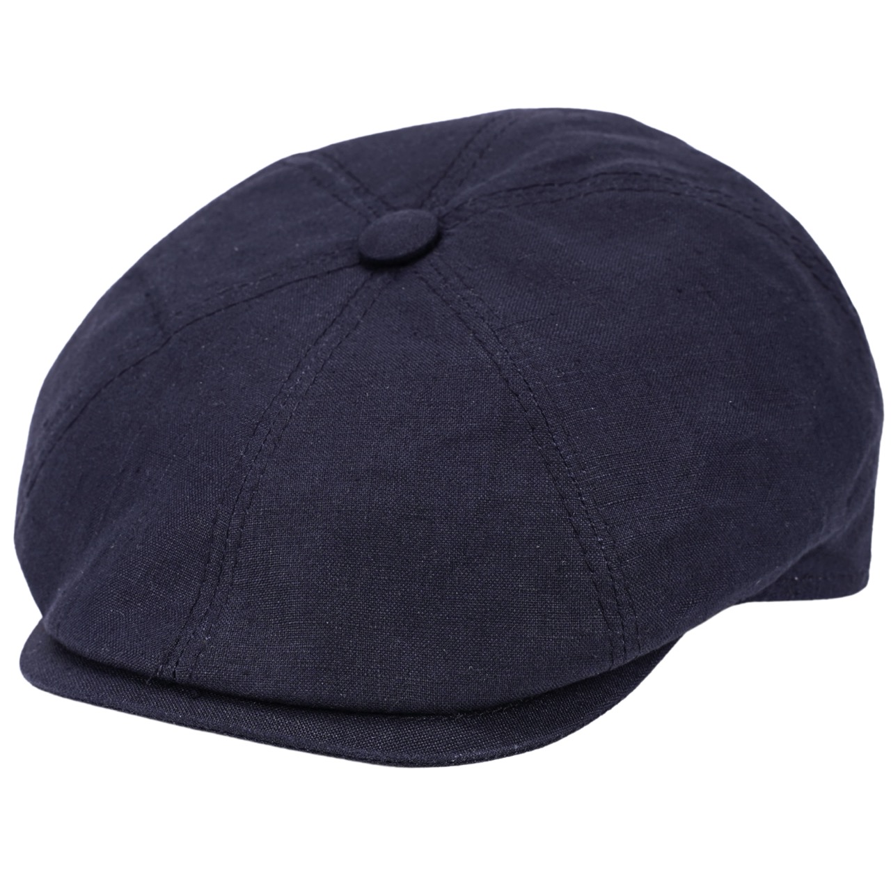 Leinen Newsboy Schiebermütze Amalfi navyblau