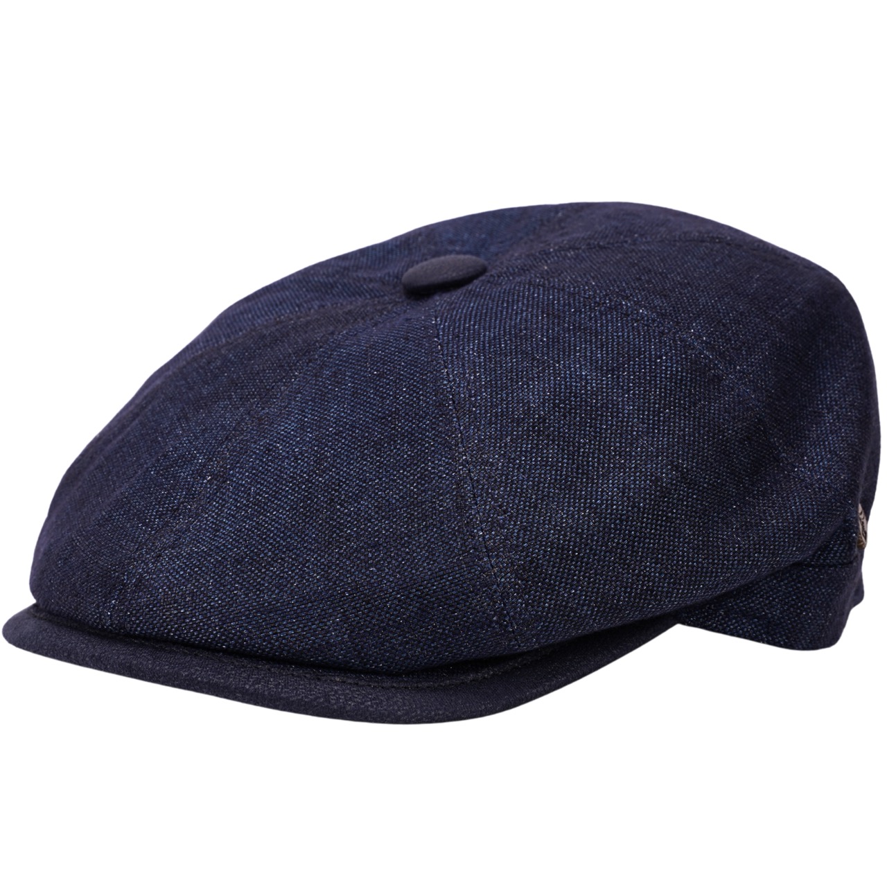 Leinen Newsboy Cap Bessana marine - Made in Italy