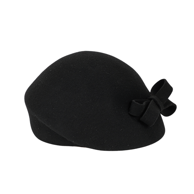Fiebig Damenkappe Wollfilz Pillbox schwarz