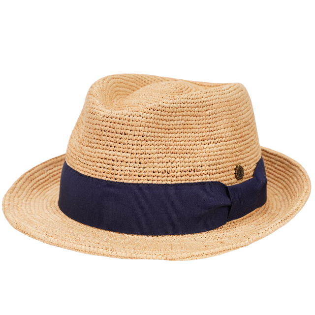 Raffia Stroh Trilby Made in Italy natur-marine