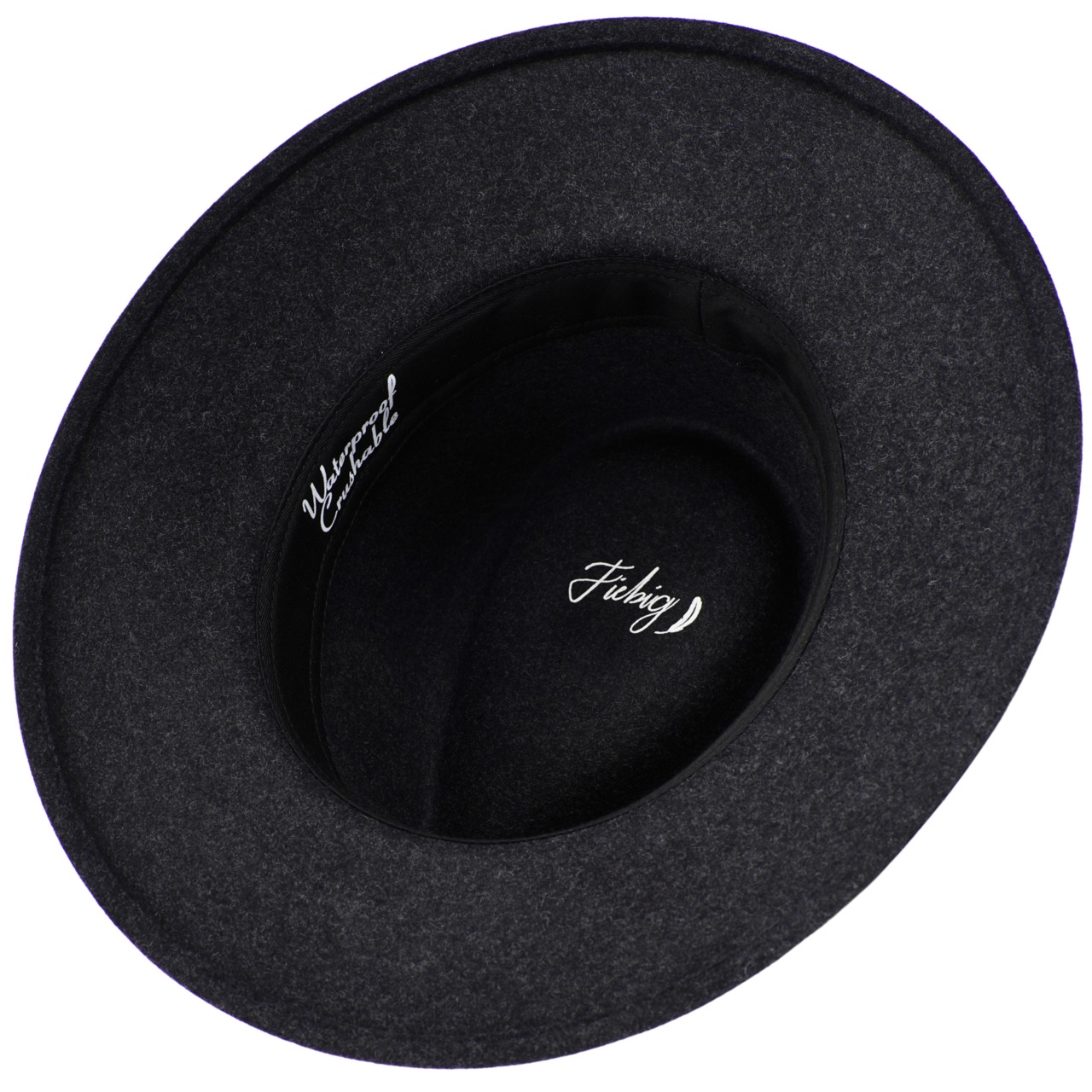 Fiebig Wollfilzhut Traveller melange waterproof und crushable Grau