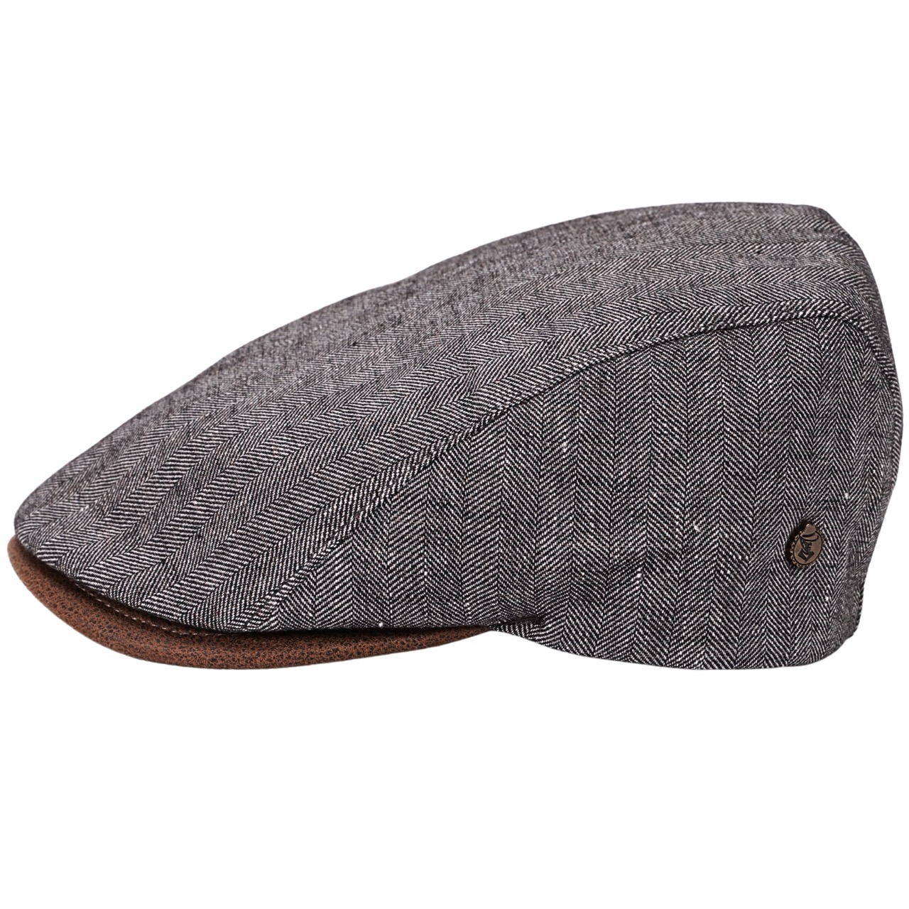Leinen Schiebermütze Vittorio blaugrau - Made in Italy