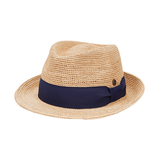 Raffia Stroh Trilby Made in Italy natur-marine