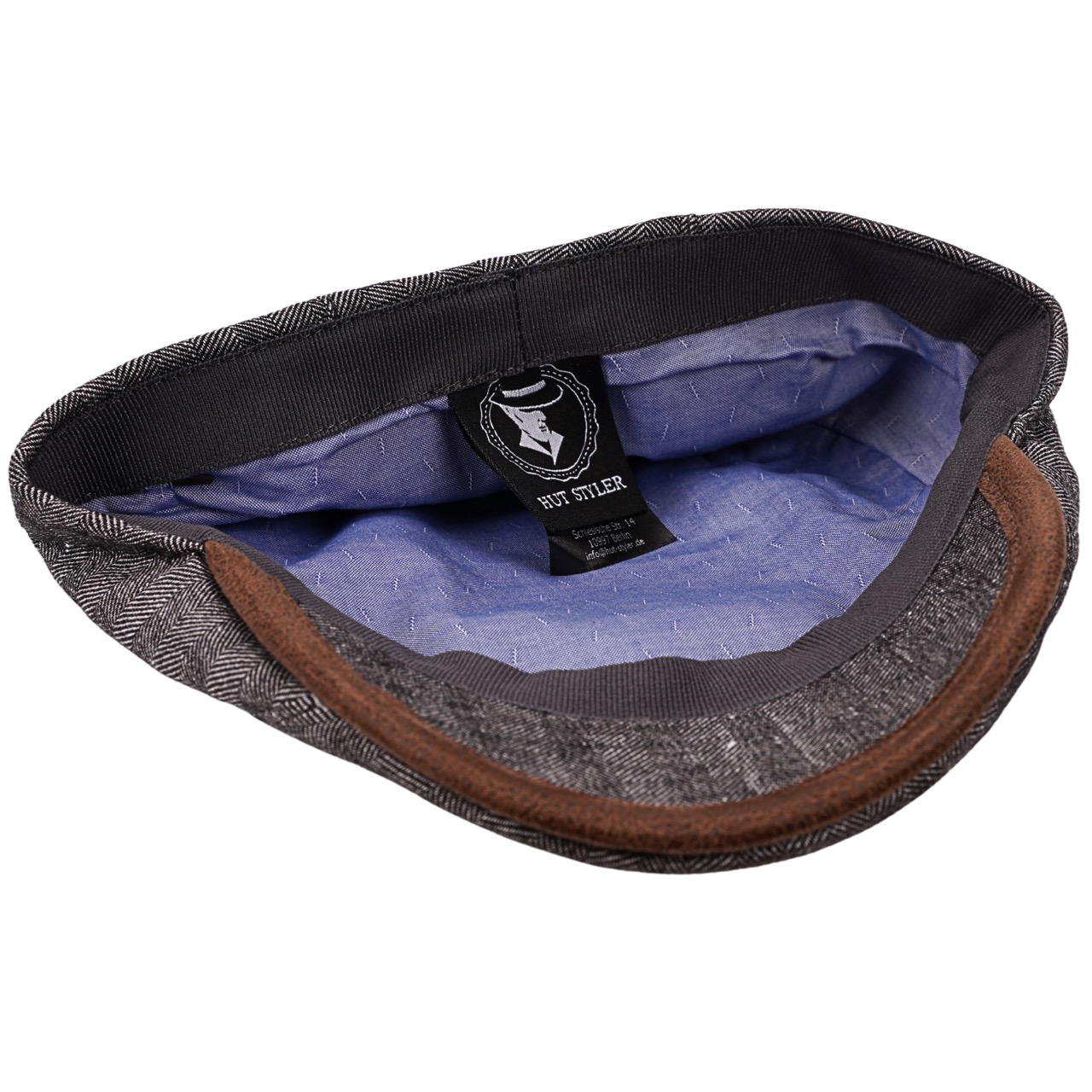 Leinen Schiebermütze Vittorio blaugrau - Made in Italy