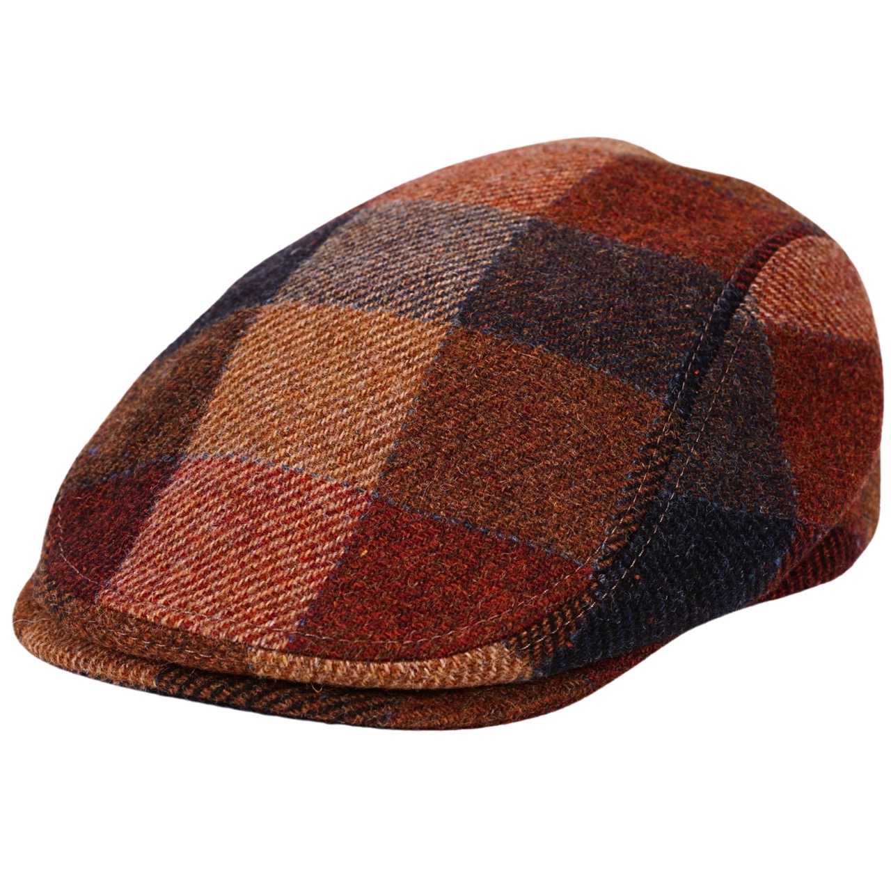 Faustmann Flatcap Schurwolle rost-karo