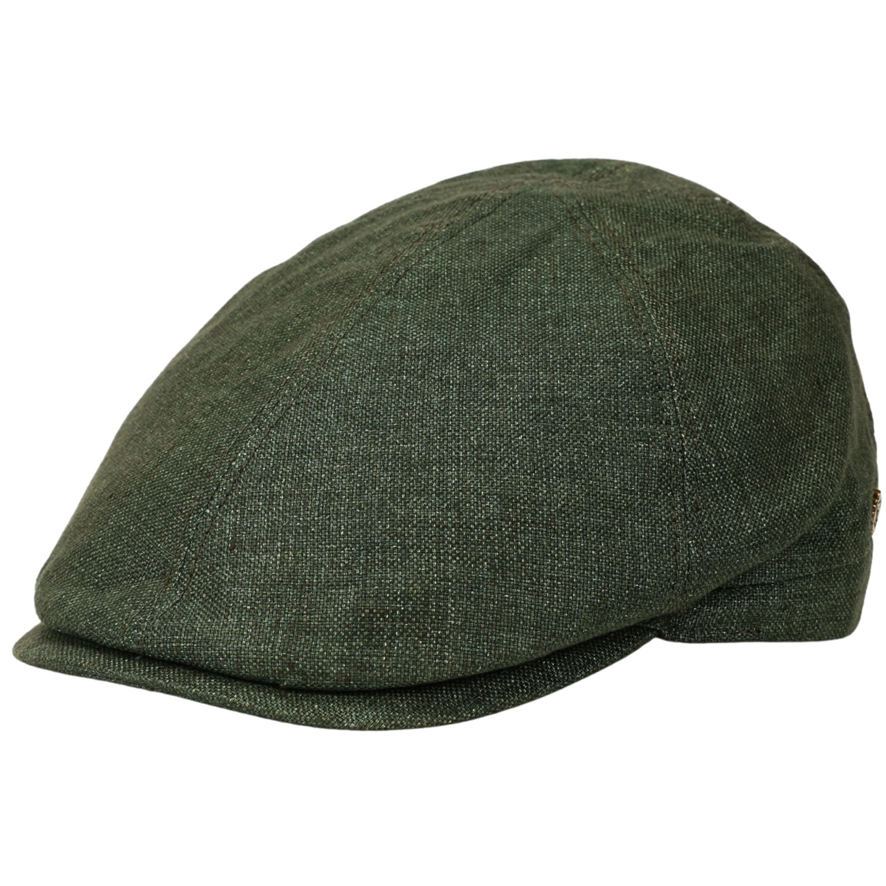 Leinen Schiebermütze Flatcap grün - Made in Italy