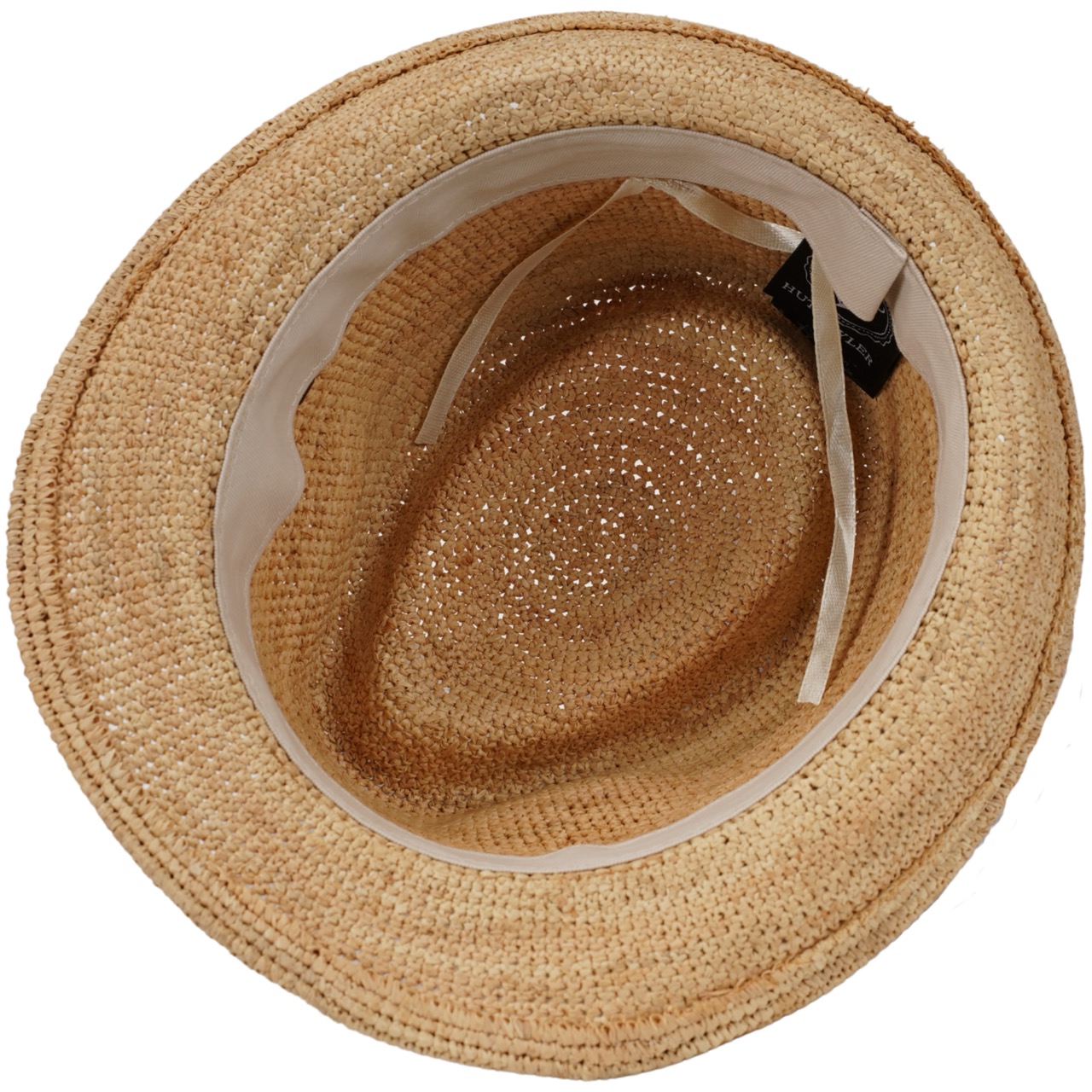 Raffia Stroh Trilby Made in Italy natur-schwarz