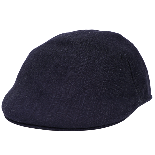 Gatsby Schiebermütze Premium Leinen navy dunkelblau - Made in Italy