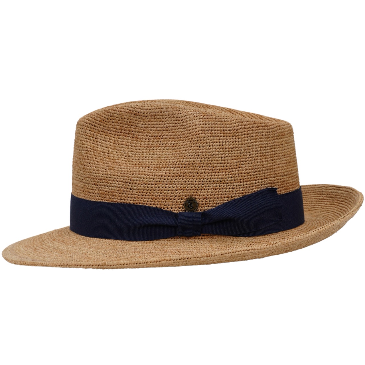 Fedora Sommerhut Raffia Stroh natur-marine